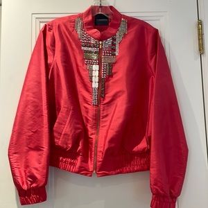 Magaschoni Collection Hot Pink Bomber Jacket size 6